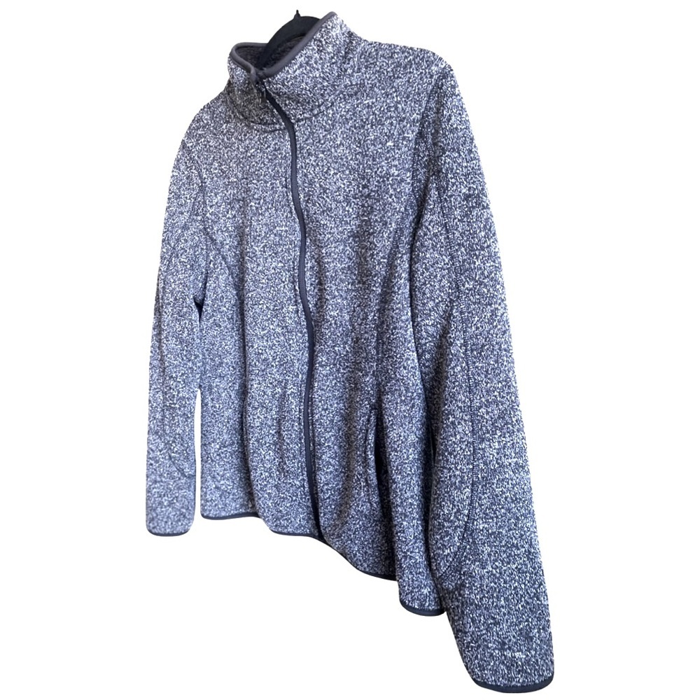 Swiss Tech Women’s Jacket 12/14 Knit Fleece Lined Full Zip Pockets Gray Black - Picture 2 of 8